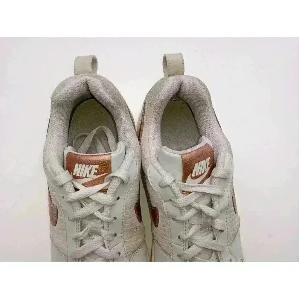 Nike Womens Court Borough Sneakers Shoes Beige 861533-001 Leather Lace Up 8.5